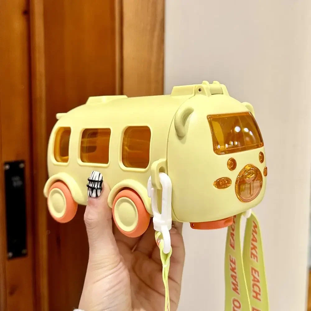 Cartoon Bus Kids Straw Cup