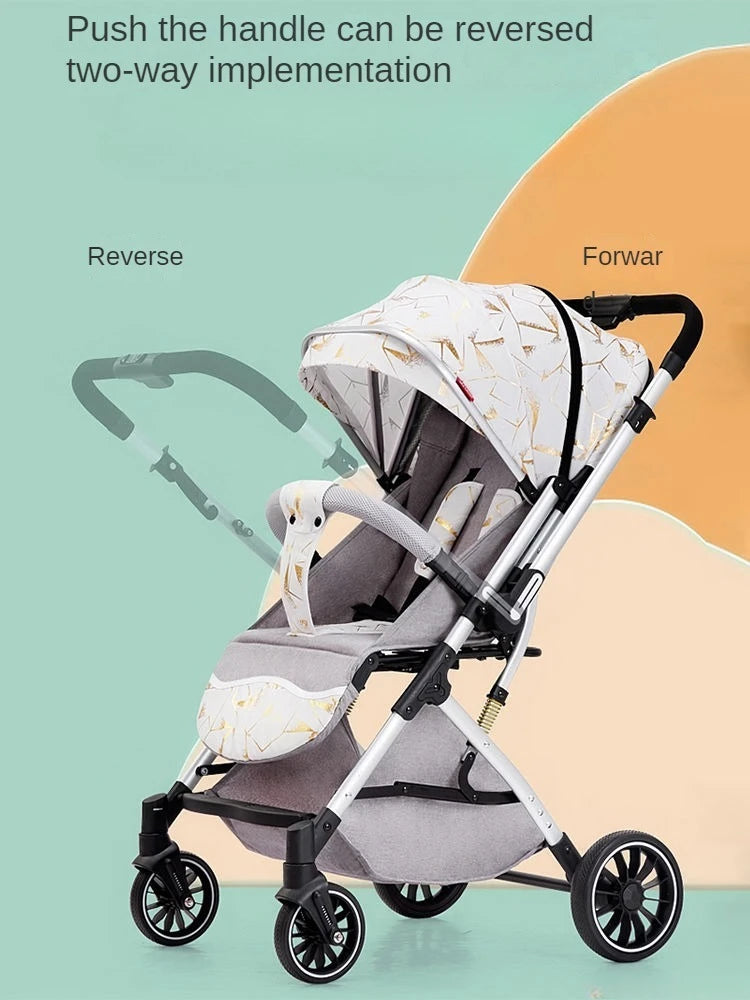 Two-way Lightweight High-view Baby Stroller