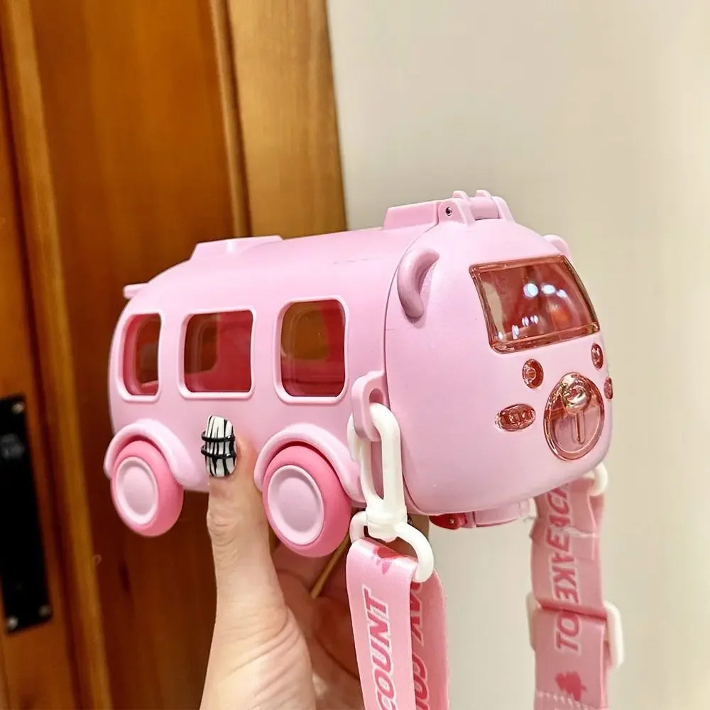 Cartoon Bus Kids Straw Cup