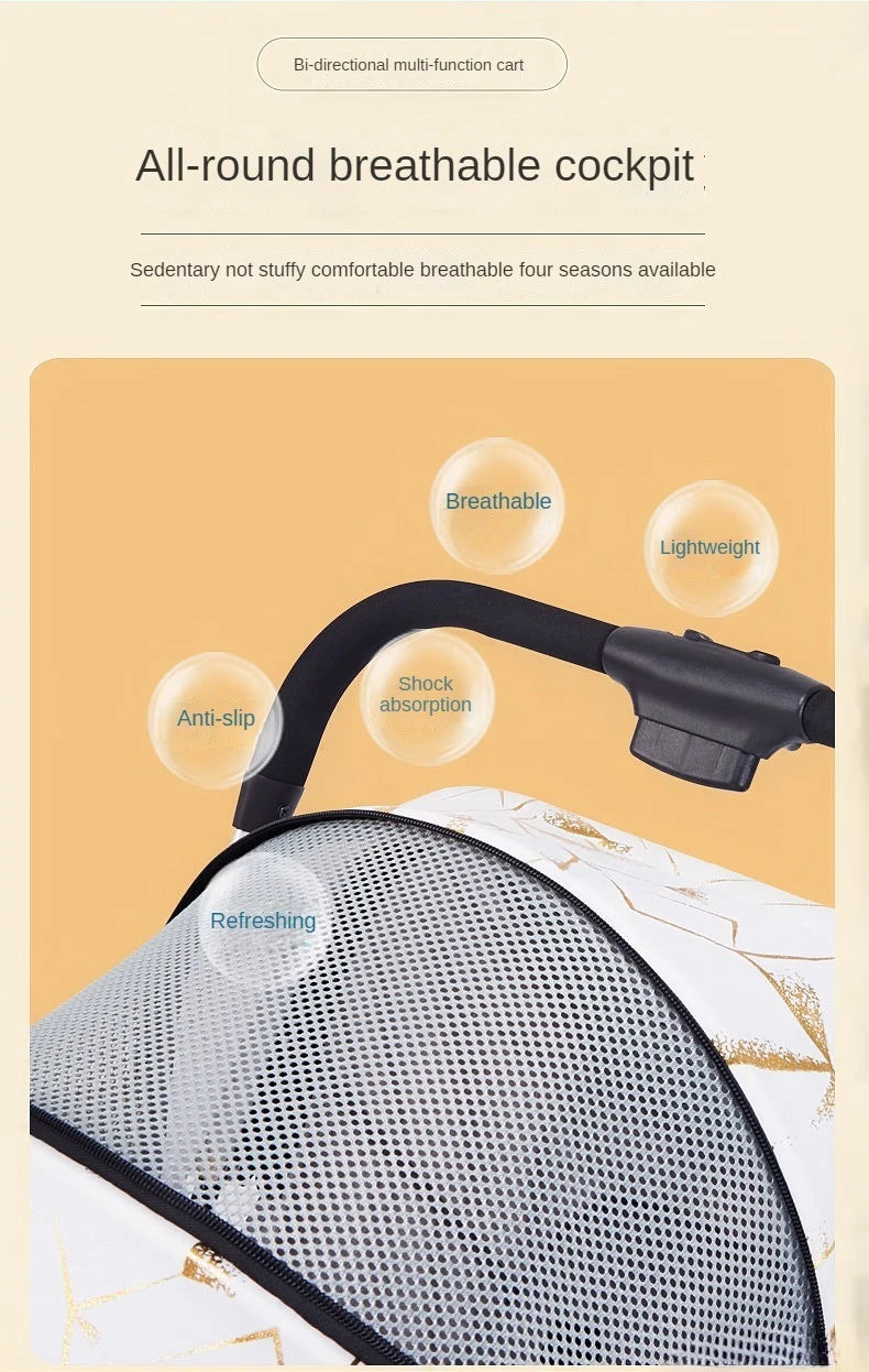 Two-way Lightweight High-view Baby Stroller