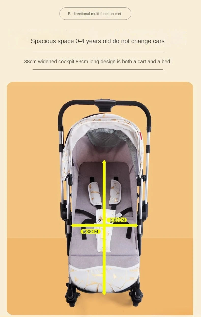 Two-way Lightweight High-view Baby Stroller