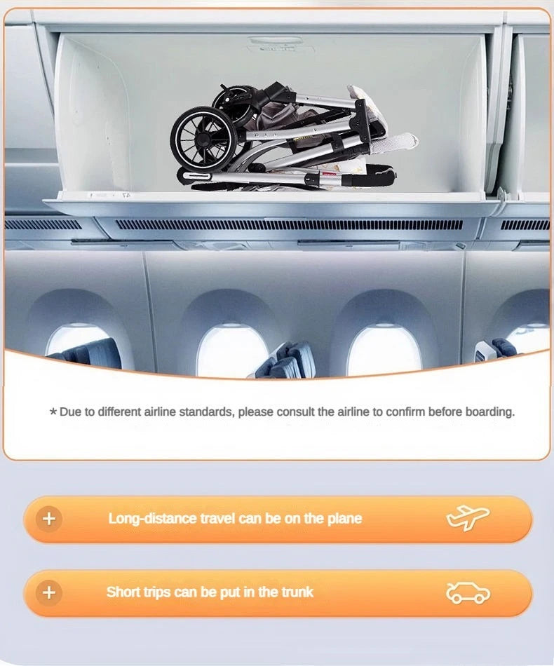 Two-way Lightweight High-view Baby Stroller