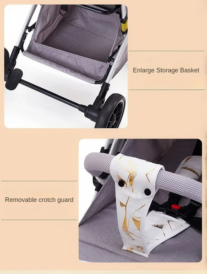 Two-way Lightweight High-view Baby Stroller