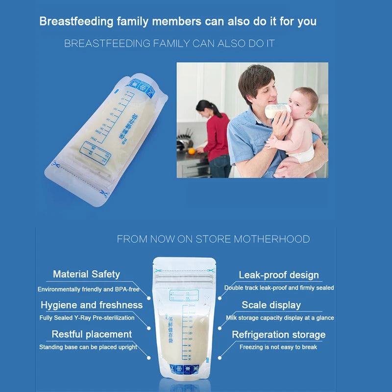 30pcs 250ml Breastmilk Storage Bags
