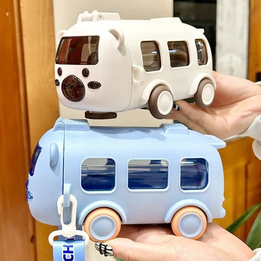 Cartoon Bus Kids Straw Cup